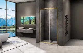 Душевое ограждение Good Door JAZZE WTW-130-C-G золото