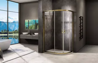 Душевое ограждение Good Door Jazz R-120-C-G 120*80 профиль золото, стекло прозрачное