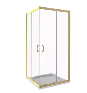 Душевое ограждение Good Door Jazz CR-80-C-G 80*80 профиль золото, стекло прозрачное