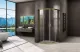 Душевое ограждение Good Door Jazz R-90-C-G 90*90 профиль золото, стекло прозрачное