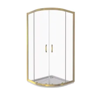 Душевое ограждение Good Door Jazz R-90-C-G 90*90 профиль золото, стекло прозрачное