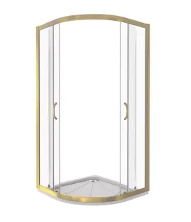 Душевое ограждение Good Door Jazz R-90-C-G 90*90 профиль золото, стекло прозрачное