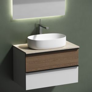 Столешница для ванной комнаты Sancos TT80A2X 80см с отверстием под смеситель kreman