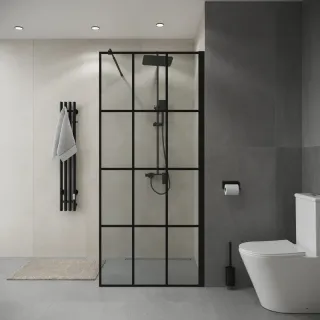 Душевая перегородка Niagara Eco NG-552-90BLACK 90 см профиль чёрный стекло прозрачное