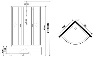 Душевая кабина Niagara NG-6708-14BKT 90x90см чёрный/прозрачное
