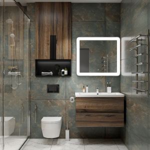 Подвесная тумба под раковину Art&Max Techno 90см дуб бомонд лофт AM-Techno-900-2C-SO-LW646