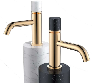 Смеситель для раковины Boheme Stick 121-G-MR-BLACK золото/чёрный мрамор Смеситель для раковины Boheme Stick 121-G-MR-BLACK золото/чёрный мрамор