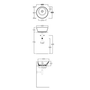 Раковина SIMAS Wave WA01 bi*0 белая 42 см