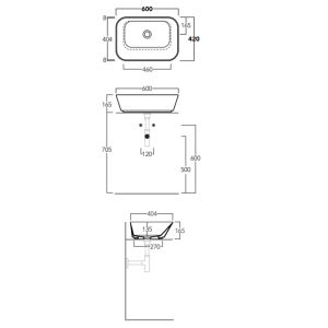 Раковина SIMAS Wave WA04 bi*0 белая 60 см