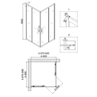 Душевой уголок Niagara Nova NG-6608-08 90x90 см