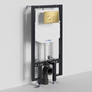 Система инсталляции для унитазов WasserKRAFT Vils 56TLT.010.ME.MG01 с кнопкой смыва золото матовое