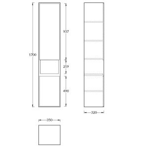 Kerama Marazzi Пенал PLAZA MODERN PLB.M.170\WHT 170 см