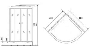 Душевая кабина Niagara NG-3324-14L 120x80см серебро/матовое