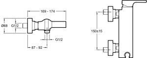 Смеситель для душа  Jacob Delafon SINGULIER E10869-CP