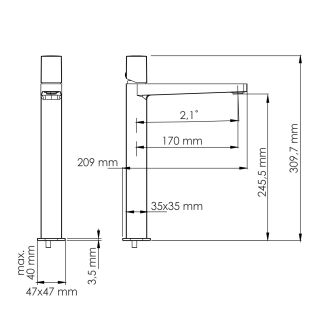 Смеситель для раковины WasserKRAFT Nuthe 9103H чёрный матовый