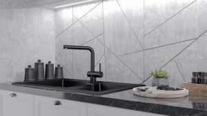 Смеситель для кухни Paulmark Dosse Do214418-418 чёрный металлик