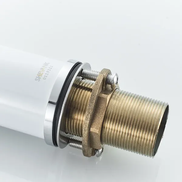 Смеситель для раковины Shevanik S6601F с поворотным носиком белый/хром