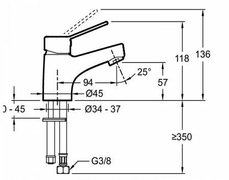 Смеситель для раковины Jacob Delafon EO E24158RU-CP Смеситель для раковины Jacob Delafon EO E24158RU-CP