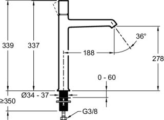 Смеситель для раковины Jacob Delafon RIVOLI E24168-CP высокий