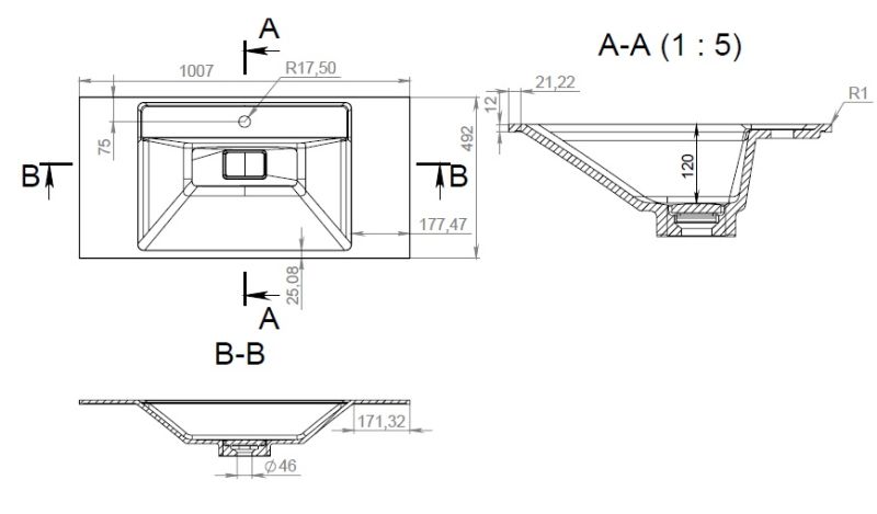 Раковина Am.pm INSPIRE 2.0 M50AWPC1001WG 100 см
