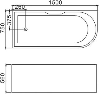 Акриловая ванна Grossman 150x85см левая GR-2201L