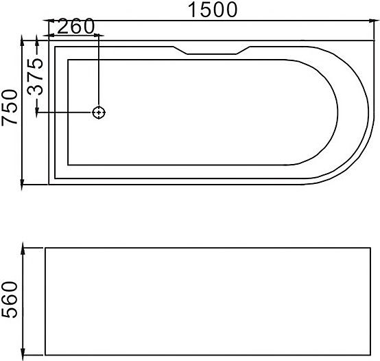 Акриловая ванна Grossman 150x85см левая GR-2201L