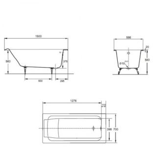 Чугунная ванна  150x 70 Jacob Delafon SUPER REPOS  E2902-00 Чугунная ванна  150x 70 Jacob Delafon SUPER REPOS  E2902-00