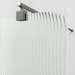Душевая перегородка WasserKRAFT Rur 30W39GR-FL 90 см профиль графит стекло рифлёное