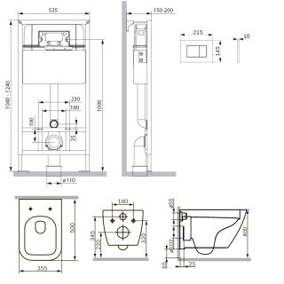 Комплект унитаза с инсталляцией AM.PM Spirit V2.0 IS70238.701701 с клав ProC S черная Комплект унитаза с инсталляцией AM.PM Spirit V2.0 IS70238.701701 с клав ProC S черная