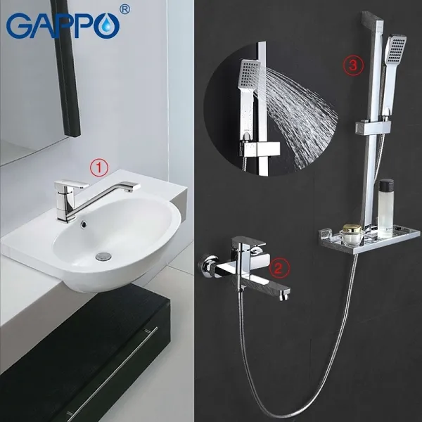 Комплект смесителей 3 в 1 Gappo G2898 хром