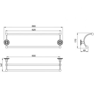 Полотенцедержатель двойной Timo Nelson хром 150056/00