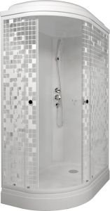 Душевая кабина Triton Коралл Щ0000043488 правая 120x80 см профиль белый стекло мозаика
