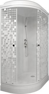 Душевая кабина Triton Коралл Щ0000043488 правая 120x80 см профиль белый стекло мозаика Душевая кабина Triton Коралл Щ0000043488 правая 120x80 см профиль белый стекло мозаика