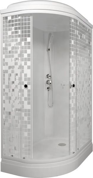Душевая кабина Triton Коралл Щ0000043488 правая 120x80 см профиль белый стекло мозаика