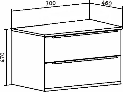 Тумба под раковину Runo подвесная дуб черный (под умывальник Moduo Square 50/ Гамма 56/ Infinity 70/ Moduo Leaf 55 ) Мальта 70 (00-00001097)