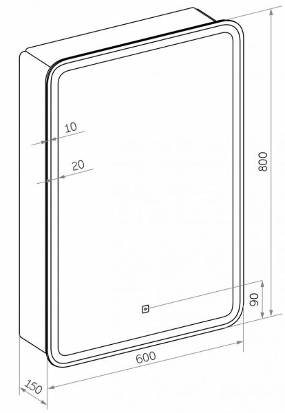 Зеркало-шкаф с подсветкой Art&Max Platino правый 60см белый AM-Pla-600-800-1D-R-DS-F Зеркало-шкаф с подсветкой Art&Max Platino правый 60см белый AM-Pla-600-800-1D-R-DS-F