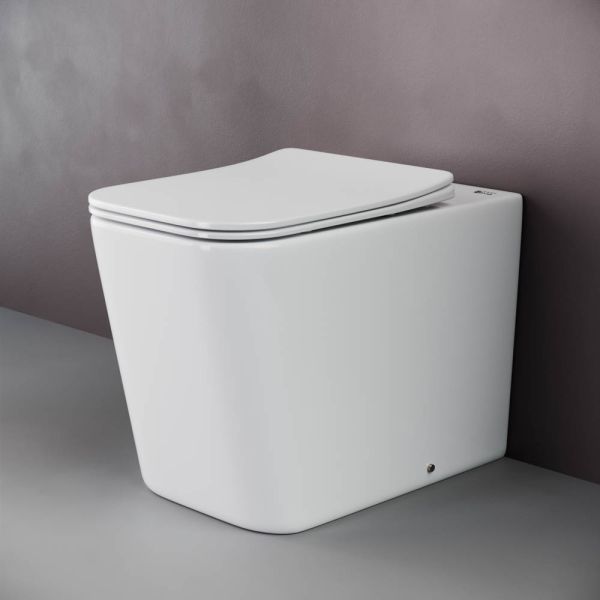 Приставной унитаз Ceramica Nova Cubic CN1809 безободковый белый