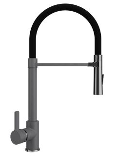 Смеситель для кухни Ulgran Classic U-024-342 с высоким гибким изливом графит Смеситель для кухни Ulgran Classic U-024-342 с высоким гибким изливом графит