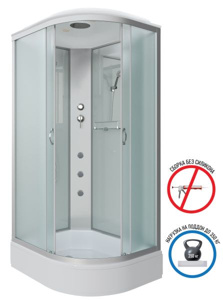Душевая кабина Niagara NG-33294-14LG с гидромассажем 120x90см серебро/матовое