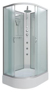 Душевая кабина Niagara NG-33094-14RBKTG с гидромассажем 100x90см серебро/матовое
