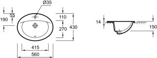 Раковина - столешница  Jacob Delafon PATIO E4155-00 Раковина - столешница  Jacob Delafon PATIO E4155-00