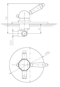 Смеситель для душа Rav Slezak Labe L586KZ золото