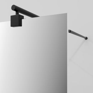 Душевая перегородка WasserKRAFT Vechte 60W39MB-MR 90 см профиль чёрный матовый стекло зеркальное