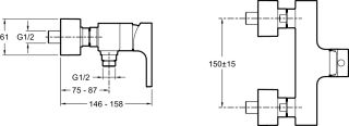 Смеситель для душа  Jacob Delafon STRAYT E45371-CP Смеситель для душа  Jacob Delafon STRAYT E45371-CP