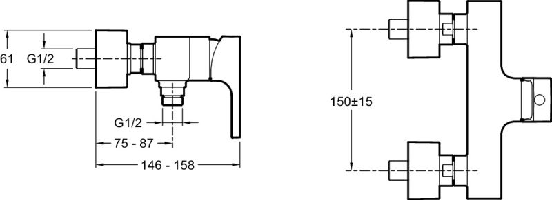Смеситель для душа  Jacob Delafon STRAYT E45371-CP