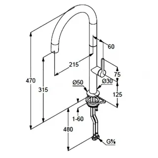Смеситель для кухни Kludi Aurea 55803N575 брашированный никель