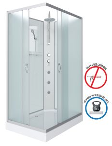 Душевая кабина Niagara NG-43975-14QBKTG с гидромассажем 90x70см серебро/матовое