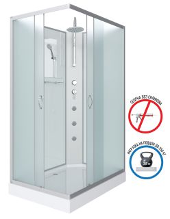 Душевая кабина Niagara NG-43975-14QBKTG с гидромассажем 90x70см серебро/матовое