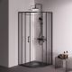 Душевой уголок Am.Pm Above W9XG-401-9090-BT 90x90 см профиль чёрный стекло прозрачное