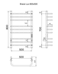 Полотенцесушитель электрический Indigo Brace Lux LCBLE80-50BRRt 80x50 см чёрный муар